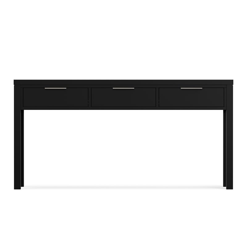 Hollander 60 inch Wide Solid Wood Contemporary Console Table in Black