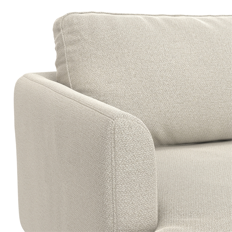 Livingston 76 inch Wide Modern Loveseat Sofa in Cream White Woven-Blend Fabric