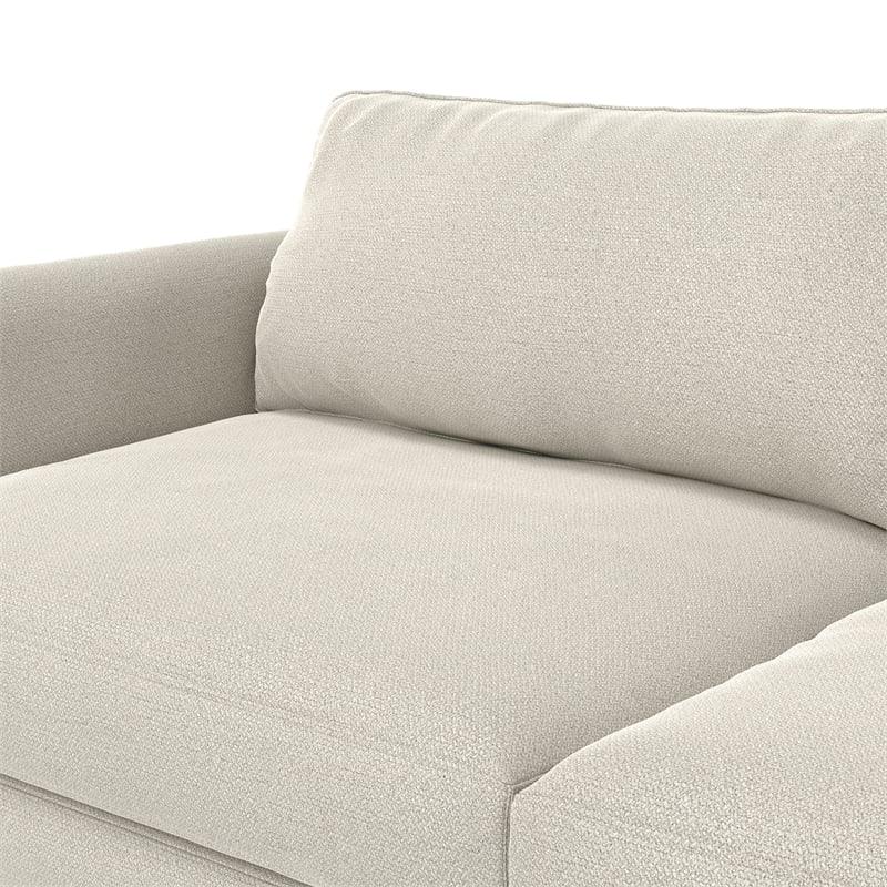 Livingston 76 inch Wide Modern Loveseat Sofa in Cream White Woven-Blend Fabric