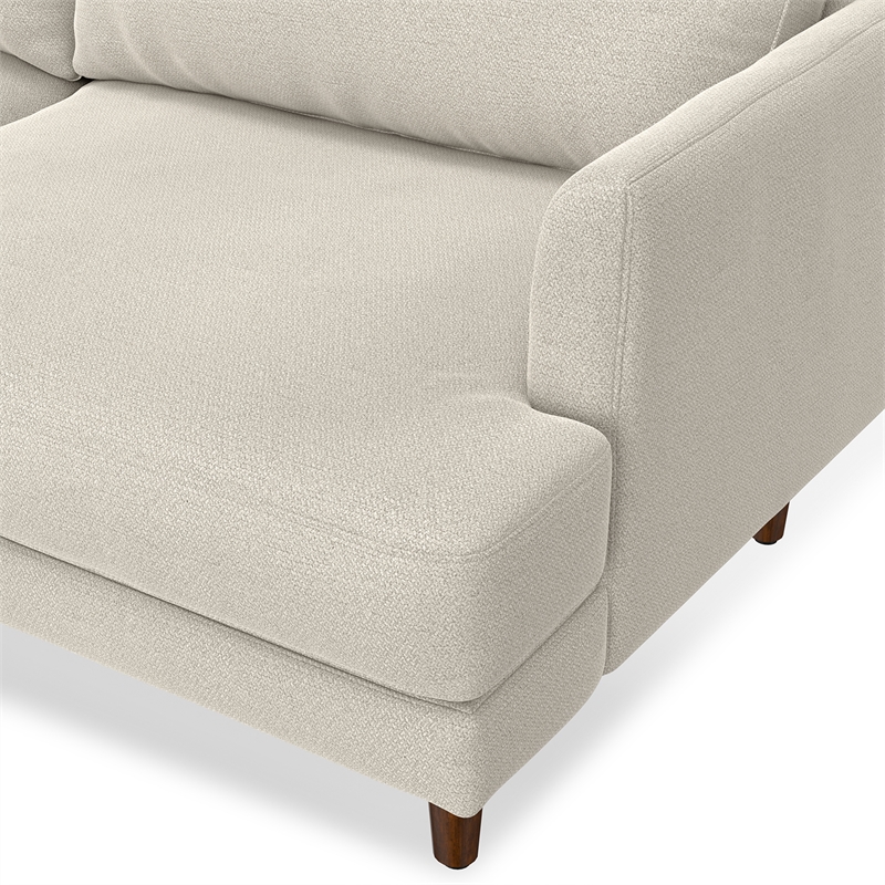 Livingston 76 inch Wide Modern Loveseat Sofa in Cream White Woven-Blend Fabric