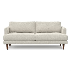 Livingston 76 inch Wide Modern Loveseat Sofa in Cream White Woven-Blend Fabric