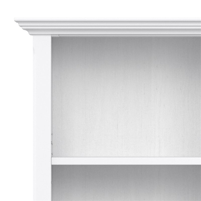 Amherst 24 inch Wide Solid Wood Transitional 5 Shelf Bookcase in White