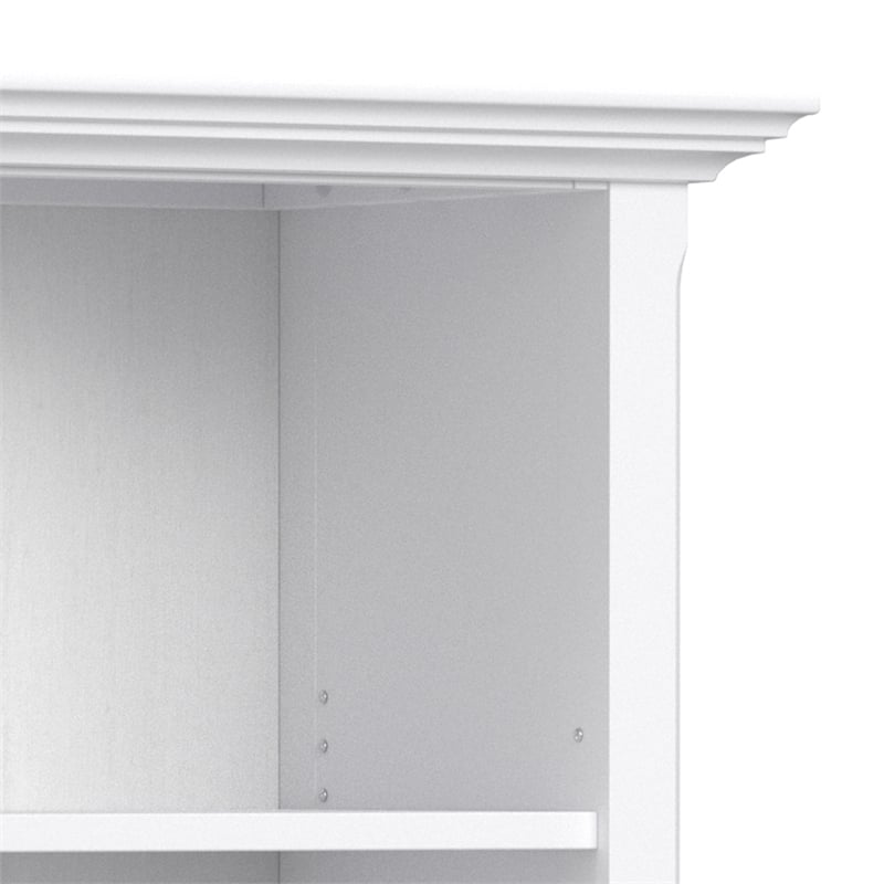 Amherst 24 inch Wide Solid Wood Transitional 5 Shelf Bookcase in White
