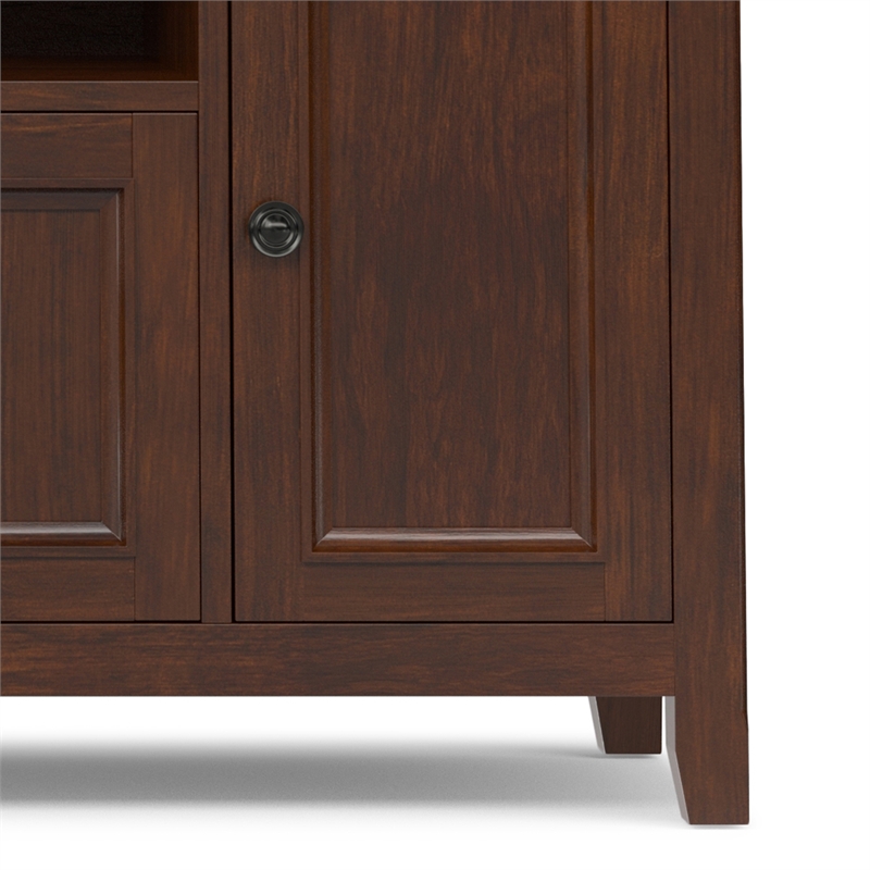 Amherst 72 inch Wide Solid Wood Transitional TV Stand in Russet Brown