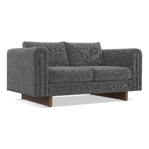 Jones 61&quot Wide Loveseat Sofa in Dark Gray Tightly Woven Performance Fabric