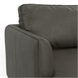 Livingston 76 inch Wide Modern Sofa in Coal Top Grain Genuine Leather