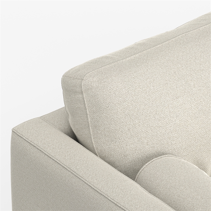 Morrison 72 inch Wide Modern Loveseat Sofa in Cream White Woven-Blend Fabric