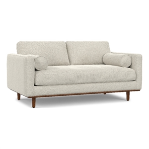 Morrison 72 inch Wide Modern Loveseat Sofa in Cream White Woven-Blend Fabric