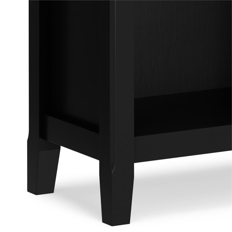 Amherst 24 inch Wide Solid Wood Transitional 5 Shelf Bookcase in Black
