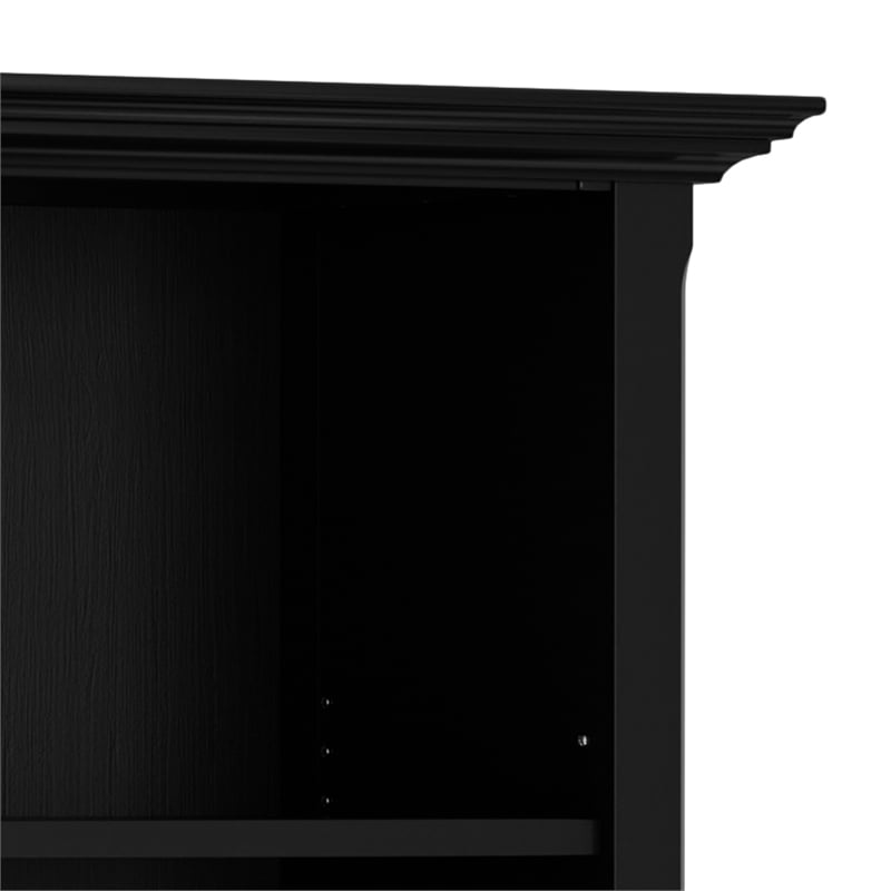 Amherst 24 inch Wide Solid Wood Transitional 5 Shelf Bookcase in Black