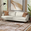 Livingston 90 inch Wide Modern Sofa in Cream White Woven-Blend Fabric