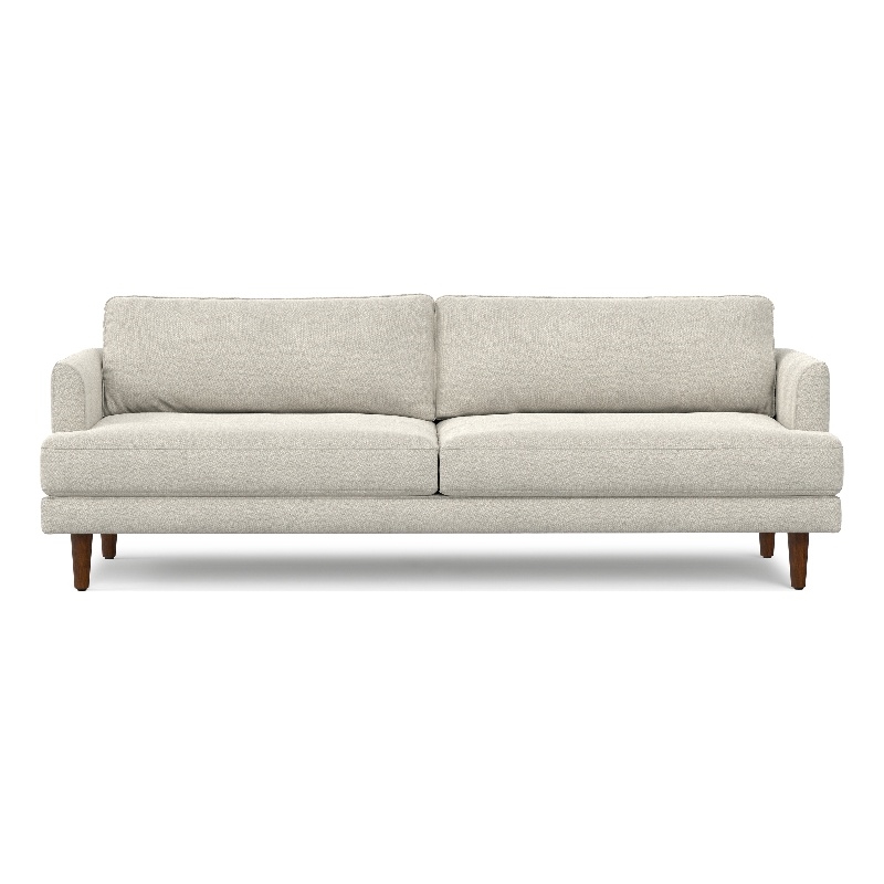 Livingston 90 inch Wide Modern Sofa in Cream White Woven-Blend Fabric