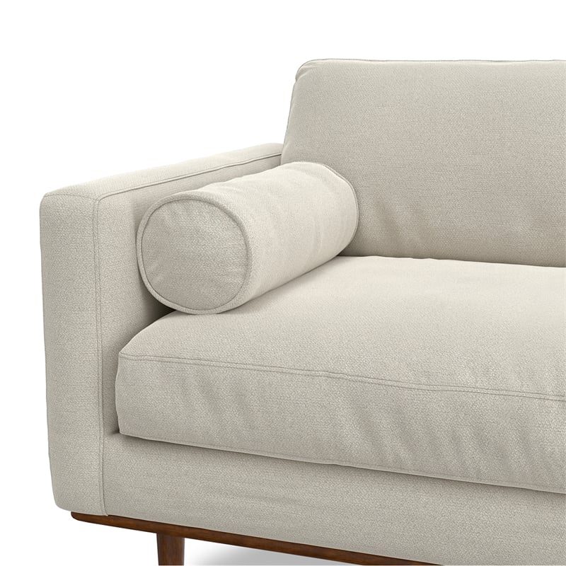 Morrison 89 inch Wide Mid-Century Modern Sofa in Cream White Woven-Blend Fabric