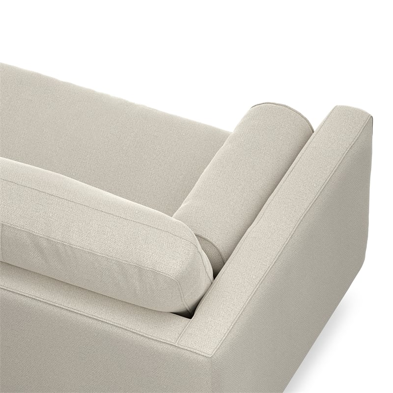 Morrison 89 inch Wide Mid-Century Modern Sofa in Cream White Woven-Blend Fabric