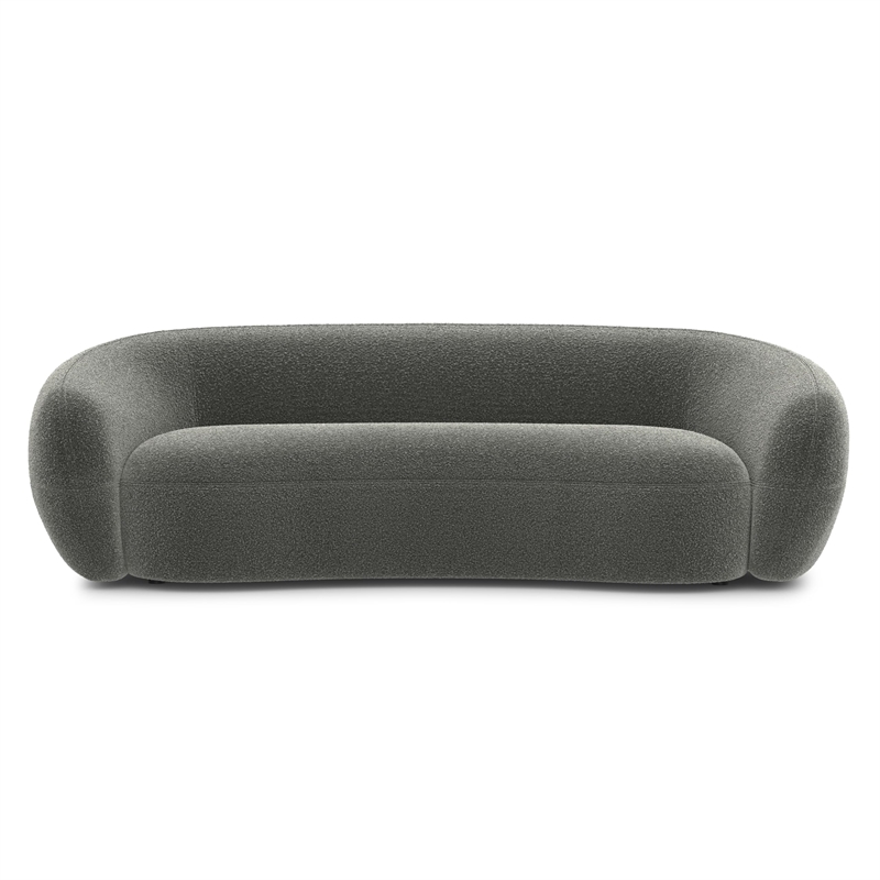 Sherri 89 inch Wide Contemporary Sofa in Stone Gray Boucle Performance Fabric