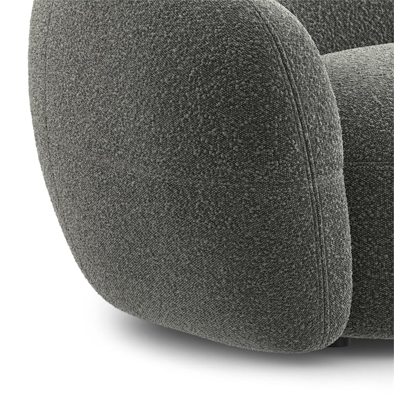 Sherri 89 inch Wide Contemporary Sofa in Stone Gray Boucle Performance Fabric