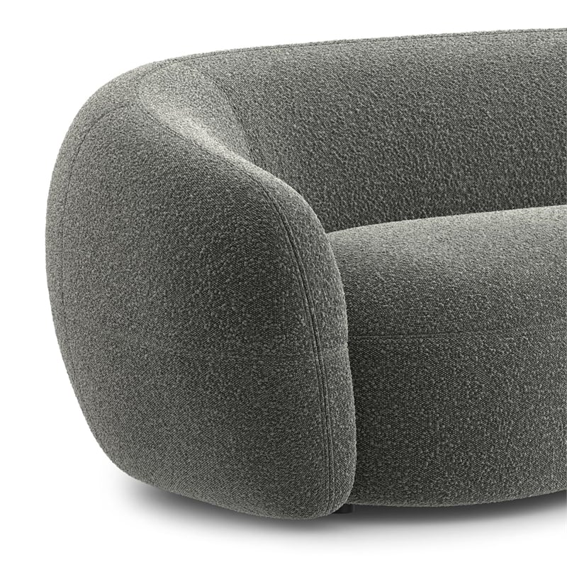 Sherri 89 inch Wide Contemporary Sofa in Stone Gray Boucle Performance Fabric