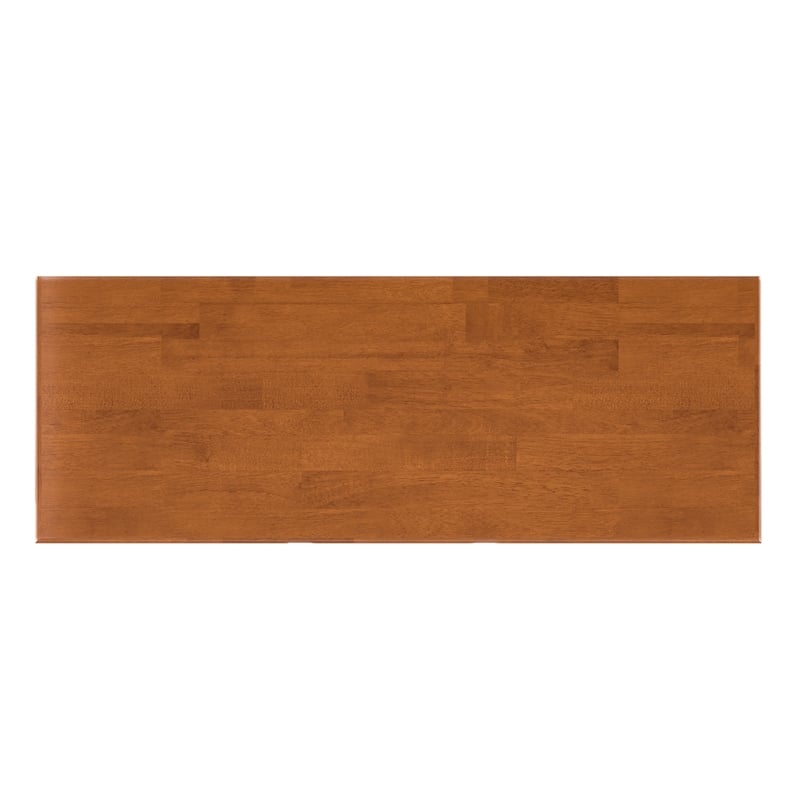 Draper 42 inch Wide Solid Hardwood Mid-Century Storage Bookcase in Teak Brown