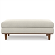 Morrison 49 inch Wide Modern Table Ottoman in Cream White Woven-Blend Fabric