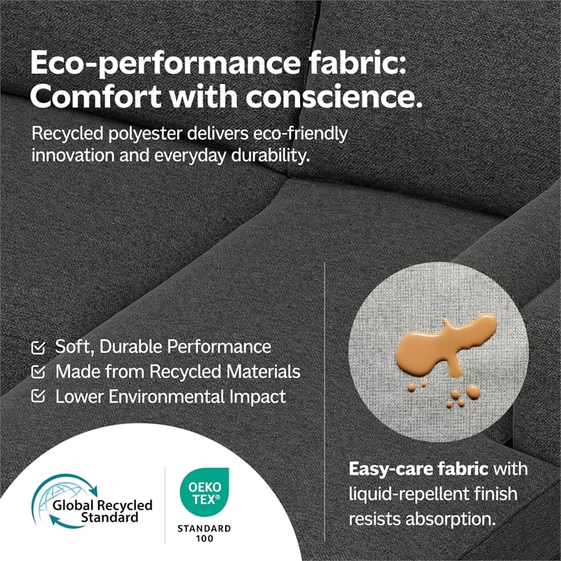 Sherri 89inch Wide Contemporary Sofa in Vanilla Cream Boucle Performance Fabric