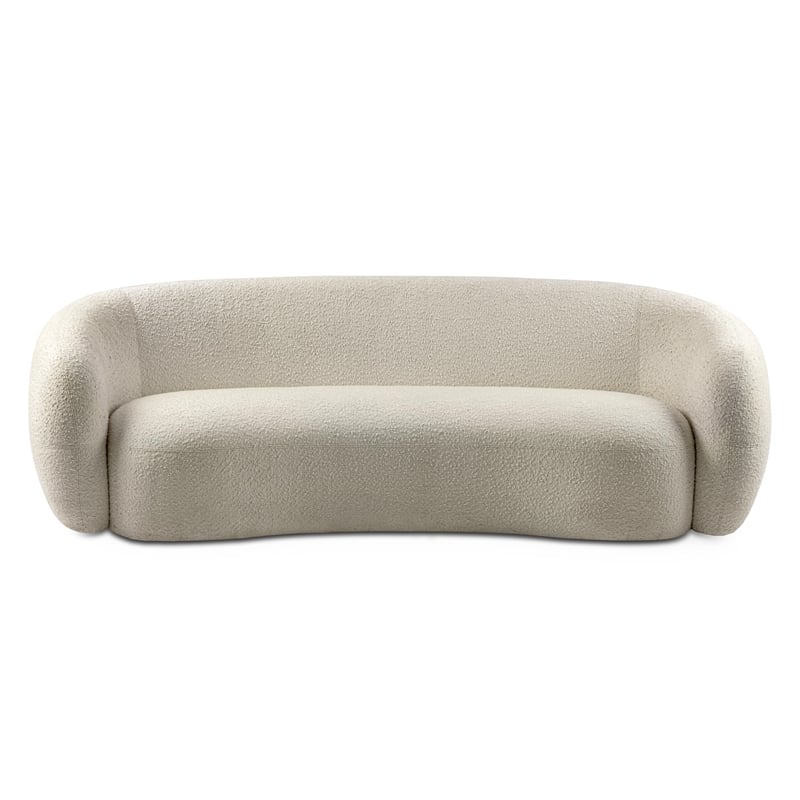 Sherri 89inch Wide Contemporary Sofa in Vanilla Cream Boucle Performance Fabric