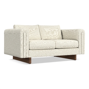 Jones 61&quot Wide  Loveseat Sofa in Ivory Tightly Woven Performance Fabric