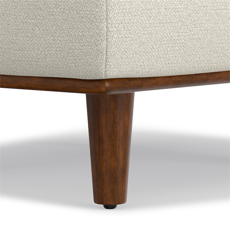 Morrison 33 inch Wide Modern Table Ottoman in Cream White Woven-Blend Fabric