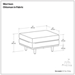 Morrison 33 inch Wide Modern Table Ottoman in Cream White Woven-Blend Fabric