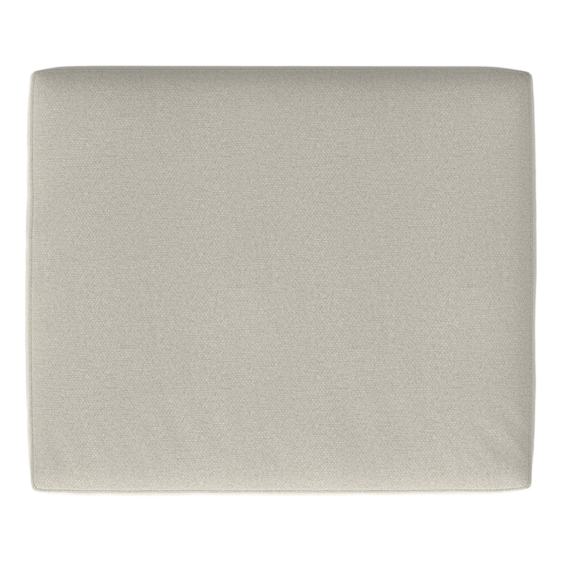 Morrison 33 inch Wide Modern Table Ottoman in Cream White Woven-Blend Fabric