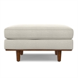 Morrison 33 inch Wide Modern Table Ottoman in Cream White Woven-Blend Fabric