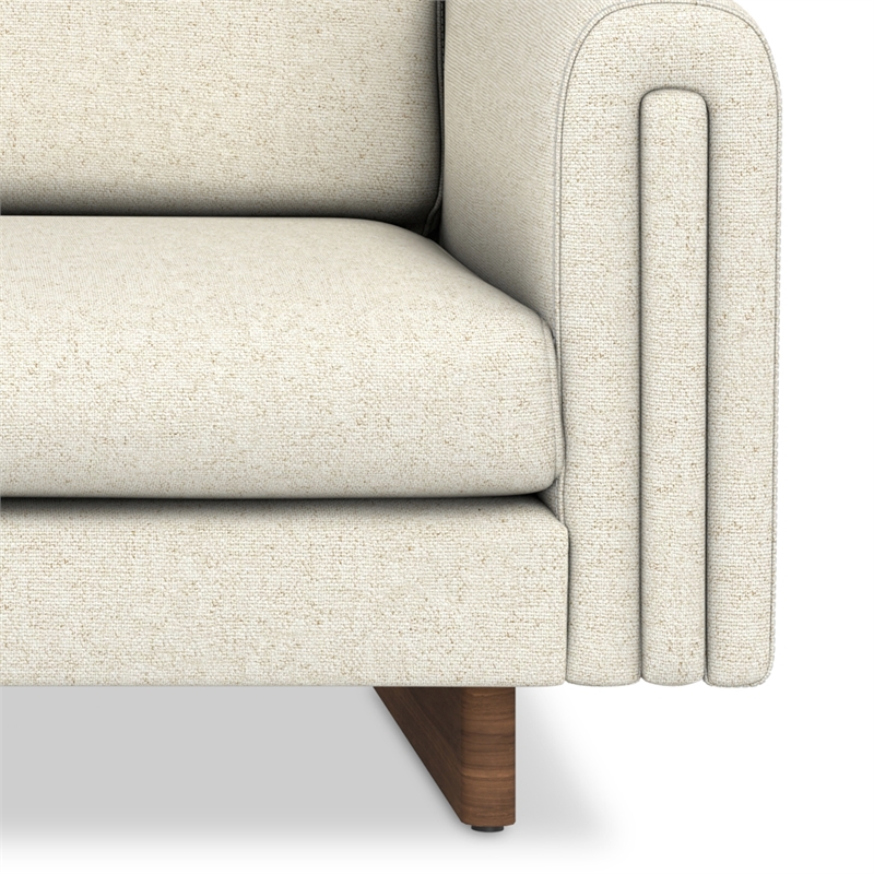 Jones 84 inch Wide Contemporary Sofa in Ivory Tightly Woven Performance Fabric
