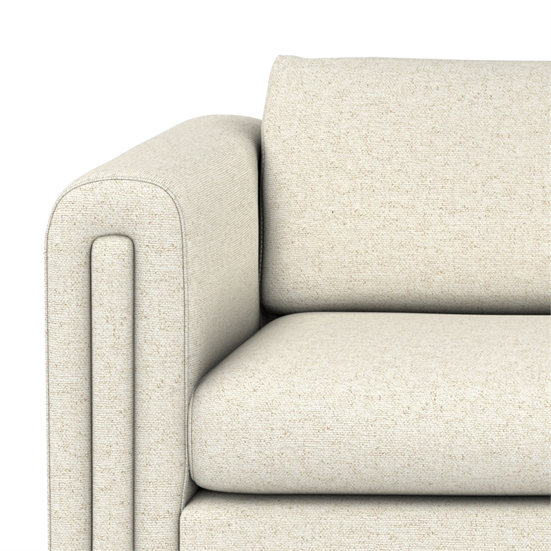 Jones 84 inch Wide Contemporary Sofa in Ivory Tightly Woven Performance Fabric