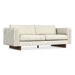 Jones 84 inch Wide Contemporary Sofa in Ivory Tightly Woven Performance Fabric