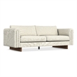 Jones 84 inch Wide Contemporary Sofa in Ivory Tightly Woven Performance Fabric