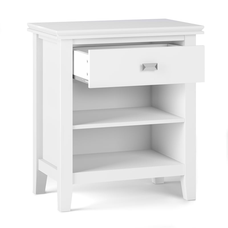 Artisan 24 inch Solid Wood Transitional Night Stand in White (Set of 2)