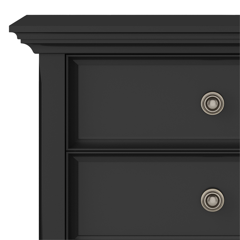 Amherst 24 inch Solid Wood Traditional Bedside Table in Black (Set of 2)