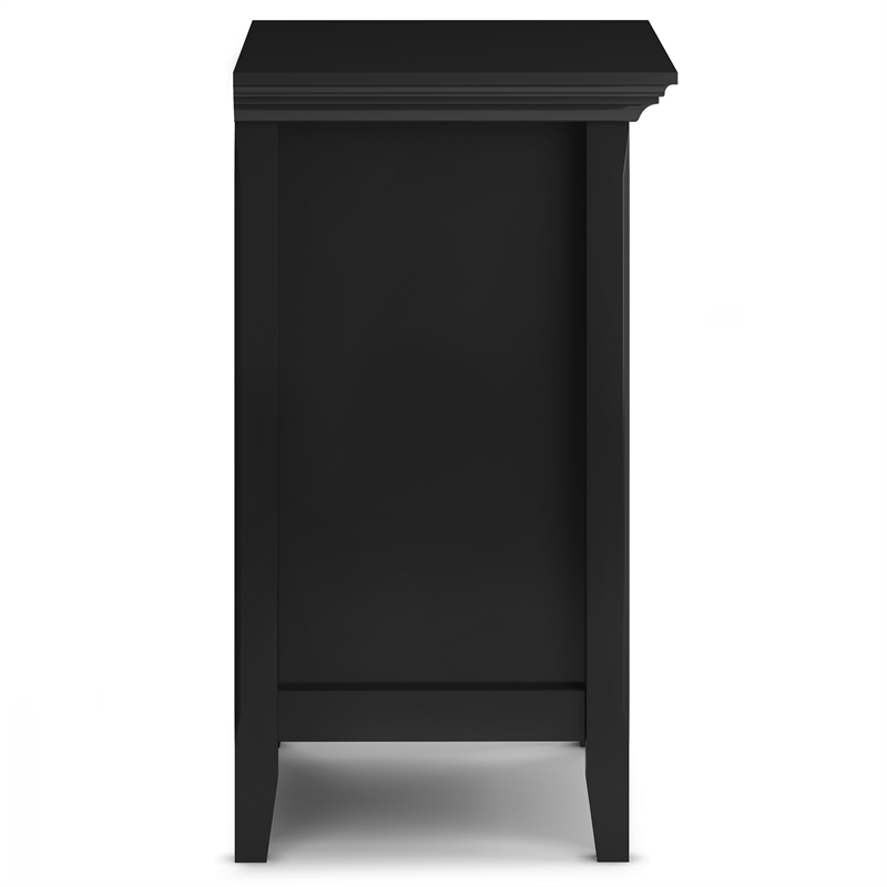 Amherst 24 inch Solid Wood Traditional Bedside Table in Black (Set of 2)