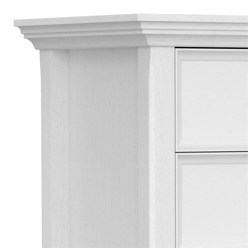 Amherst 24 inch Solid Wood Traditional Bedside Table in White (Set of 2)