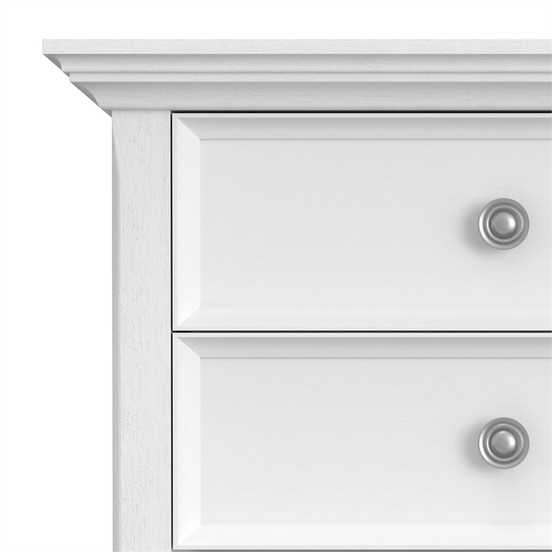 Amherst 24 inch Solid Wood Traditional Bedside Table in White (Set of 2)