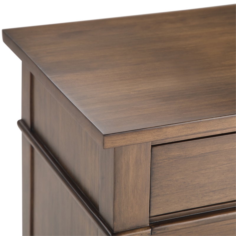 Carlton 24 inch Solid Wood Bedside Table in Rustic Natural Aged Brown (Setof 2)