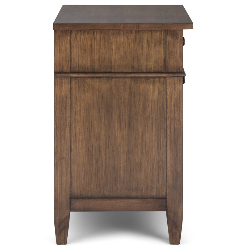Carlton 24 inch Solid Wood Bedside Table in Rustic Natural Aged Brown (Setof 2)