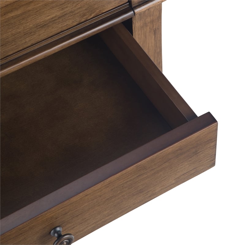 Carlton 24 inch Solid Wood Bedside Table in Rustic Natural Aged Brown (Setof 2)