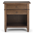 Carlton 24 inch Solid Wood Bedside Table in Rustic Natural Aged Brown (Setof 2)