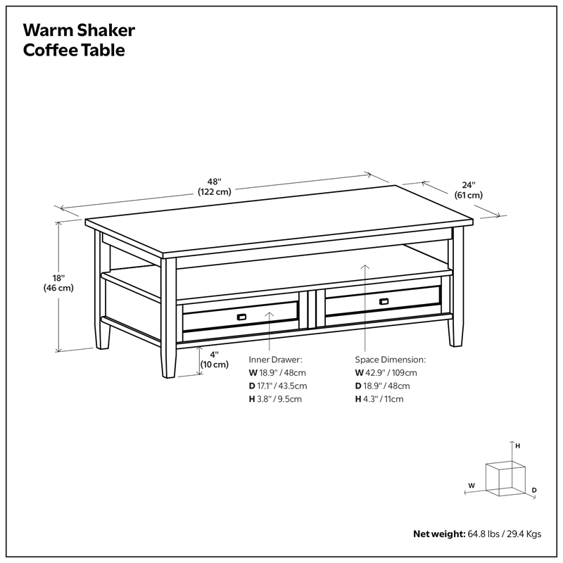 Warm Shaker Wood 48