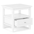 Warm Shaker 20 inch Solid Wood Transitional End Table in White (Set of 2)