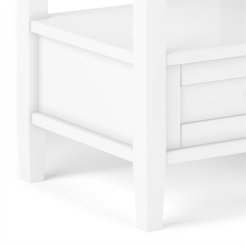 Warm Shaker 20 inch Solid Wood Transitional End Table in White (Set of 2)