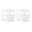 Warm Shaker 20 inch Solid Wood Transitional End Table in White (Set of 2)