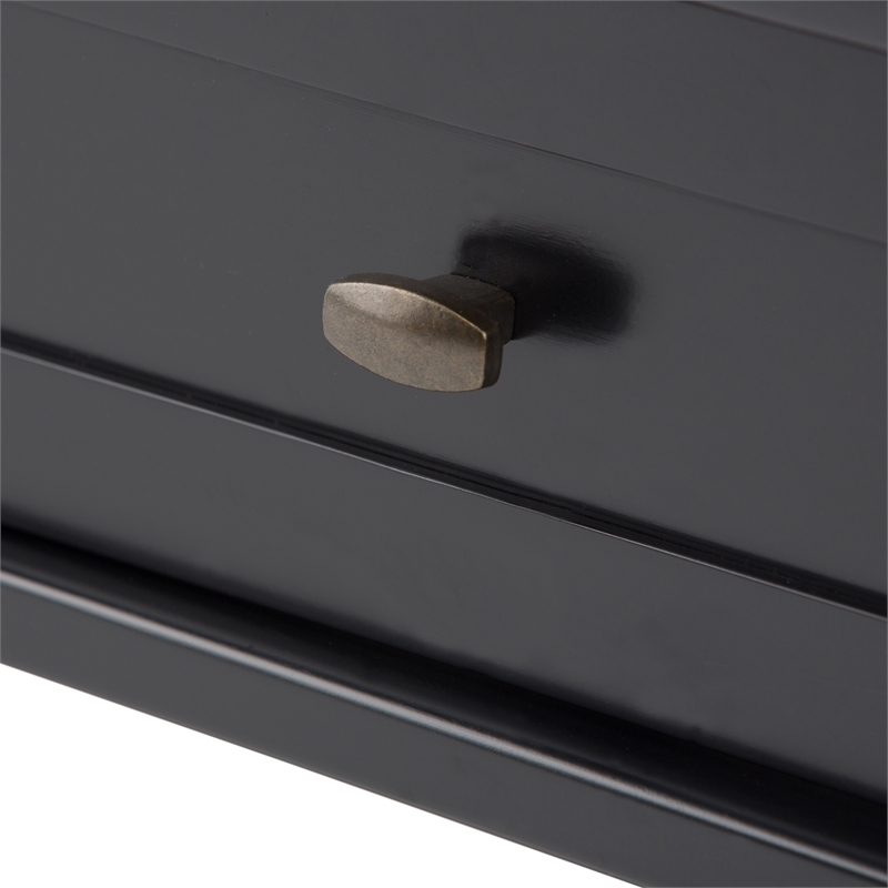 Warm Shaker 20 inch Solid Wood Transitional End Table in Black (Set of 2)