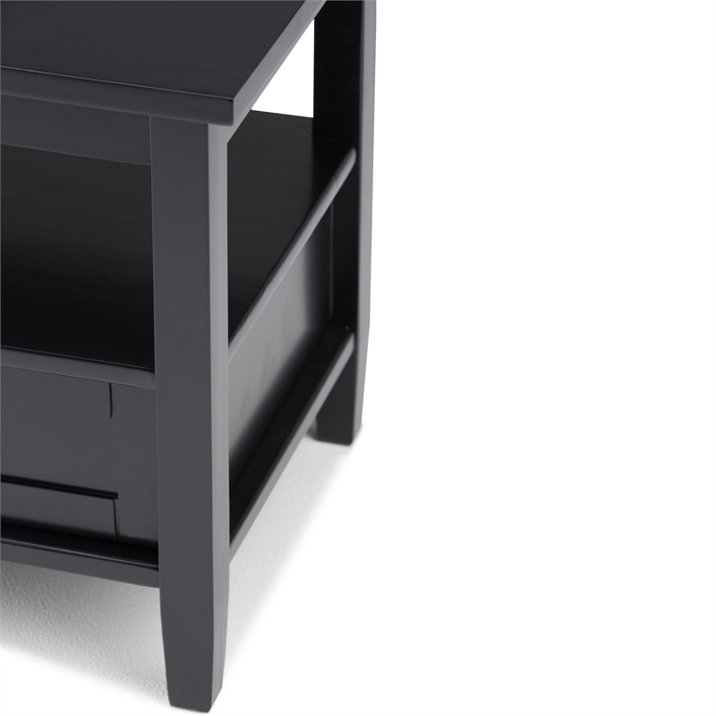 Warm Shaker 20 inch Solid Wood Transitional End Table in Black (Set of 2)