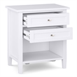 Warm Shaker 24 inch Solid Wood Transitional Night Stand in White (Set of 2)